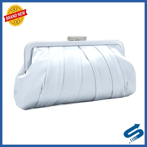 Satin Clutch with Detachable Chain Strap for Weddings Prom Formal Events